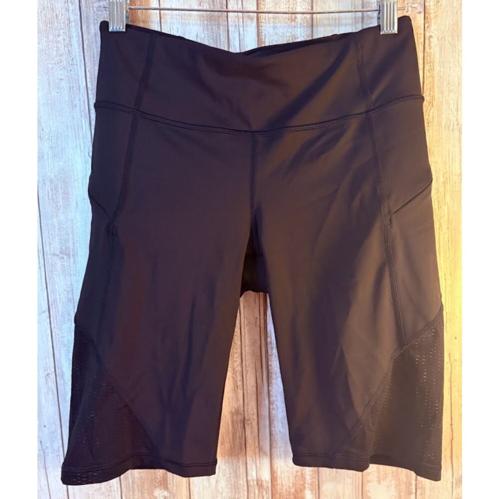 Athleta Black Biker Shorts with‎ Mesh Inserts - Size ST Tall